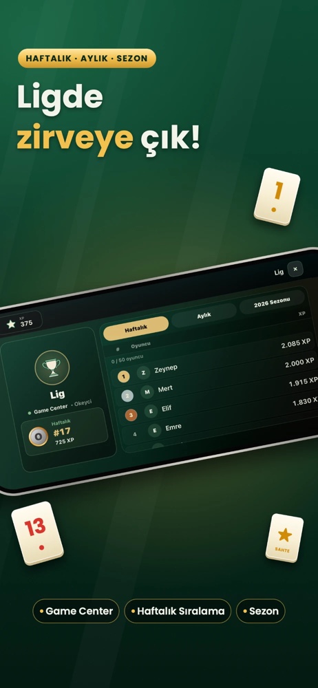 Game Center lig sıralaması